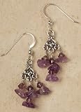 Amethyst and Swarovski Crystal Dangle Earrings