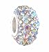 Pandora Style Charm Bead (Z419) Pave Crystal Style (14mm x 9mm) (fits Pandora, Biagi, Chamilia & Troll too) ~ Clear AB Iridescent Crystal
