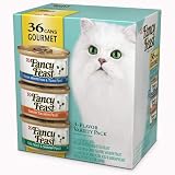 Fancy Feast 36 Cans 3-Flavor Variety Pack Cat Food: Beef Feast in Gravy, Turkey Feast in...