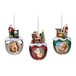 #!Cheap Dona Gelsinger's Santa Sleigh Bells Ornaments Set One: Set Of Three by The Bradford Exchange