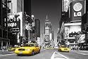 Poster Times Square - Yellow Cab - New York USA Amerika Schwarz-Weiss Taxi Taxis - Maxiposter - Größe 91,5 x 61 cm