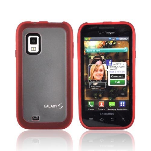 OEM Samsung Galaxy S Fascinate SCH-I500 Dual Cover Case (Red/Clear)