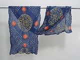 "Medallion" - Bandhani Scarf/Shawl/Fabric/Sarong