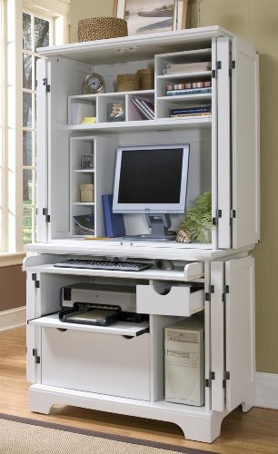 Buy Naples Computer Armoire White Finish