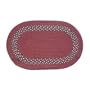 Oval Braided Rug (5'x8'): Burgundy,- Burgundy, Navy & Camel Band