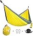 CUTEQUEEN TRADING Double Nest Ultralight Portable Outfitters Parachute Nylon Fabric Hammock for Travel Camping,Backpacking,Kayaking,Color: Yellow/Grey
