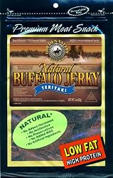 Golden Valley Natural Buffalo Jerky, Teriyaki, 3-Ounce Pouch (Pack of 8)