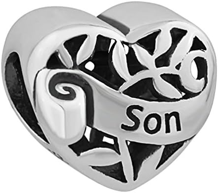 I Love You Family Tree of life Heart Authentic 925 Sterling Silver Bead Fits Pandora Charms (Son)