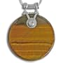 Sterling Silver Tiger Eye and Faceted Rainbow Moonstone Pendant w/ Snake Chain by Sajen, 18"