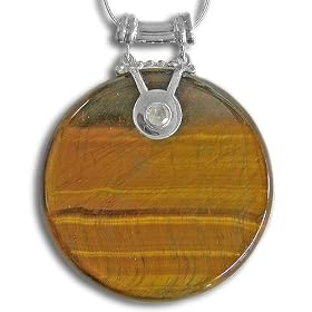 Sterling Silver Tiger Eye and Faceted Rainbow Moonstone Pendant w Snake Chain... by Amazon.com Collection