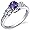 Enchanting 0.50 Carats Amethyst Ring in Sterling Silver Rhodium Finish Size 5