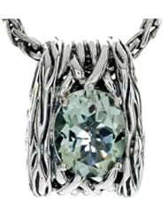 Balissima By Effy Collection Sterling Silver Green Amethyst Pendant Necklace