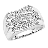 14K White Gold 1 1/4 ct. Princess Cut Diamond Men's Ring