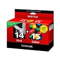 Lexmark 80D2979 14 / 15 Tintenpatrone schwarz und farbig Standardkapazit�t Schwarz: 175 Seiten, Farbe: 150 Seiten 2er-Pack