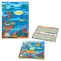 eeBoo Fish Sketchbook and 32-pk. Pastel Art Set
