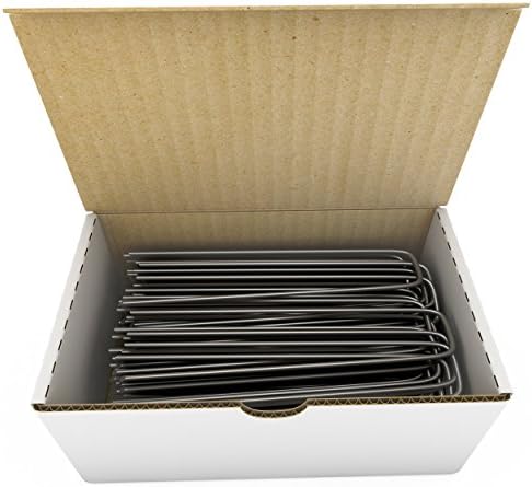 100 GALVANIZED Garden Staples - ProGrade - Full 6" Length - Durable 11 Gauge Metal Steel - (Also Called Sod Staples, Garden Spikes, Fence Anchors, Landscape Fabric Staples, Anchor Pins, Garden Pegs, Loop Stakes)