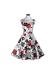 Sexy Cocktail Cotton/Elastane Full-Skirt Floral Print Vintage Evening Dress/Prom Dress/Wedding Party Dress 