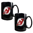 New Jersey Devils 2pc Black Ceramic Mug Set - Primary Logo NHL Hockey