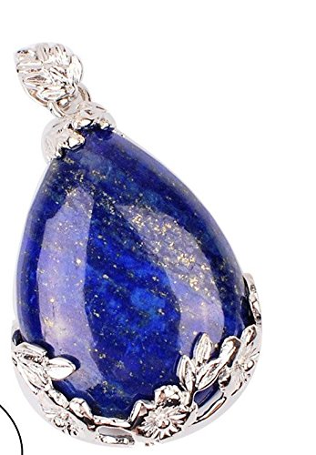 LuckySupply 1pcs Lapis Lazuli Healing Point Stone Charms Beads Pendant for Necklace Jewelry Making For Gift