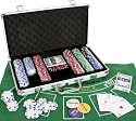 eSecure - Professional 11.5g 300pcs Poker Set inc. Dice, Dealer Button, 2 Card Decks & Aluminium Carry Case + FREE Reversible Poker/Blackjack Mat