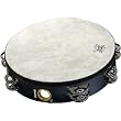 Remo Tambourine, Pretuned, 10 Diameter, 8 Pairs Jingles x 2 Rows, QUADURA Black