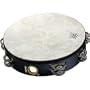 Remo Tambourine, Pretuned, 10 Diameter, 8 Pairs Jingles x 2 Rows, QUADURA Black