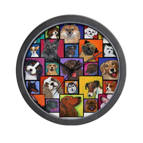 I Love Dogs Wall Clock coconuas163