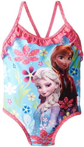 Disney Little Girls' Toddler Frozen Floral One Piece Swimsuit, Multi, 3T
