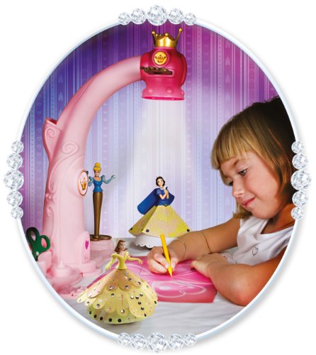 Imagen 3 de Famosa Arts & Crafts Disney proyectores Dress Your Princess - Set de dibujo con proyector (2 patrones por princesa, Cenicienta, Blancanieves y la Sirenita), color rosa