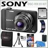 Sony DSC-WX10 Cyber-Shot 16.1MP with 3D Sweep Panorama + 4GB Accessory Kit