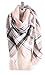 Women Tartan Scarf Stole Plaid Blanket Checked Scarves Wraps Shawl(Plaids Light Light Pink)
