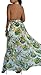 Kearia Women Summer Sexy V Neck Halter Floral Maxi Skirt Overlay Romper Playsuit