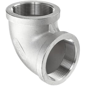 Stainless Steel 304 Cast Pipe Fitting, 90 Degree Elbow, MSS SP-114, 1" NPT Female