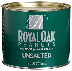 Royal Oak Gourmet Unsalted Virginia Peanuts, 40-Ounce Tins (Pack of 2)