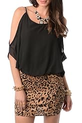 Sexy Leopard Print Chiffon/Polyester/Rayon/Spandex Party Dress 
