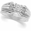 14K White Gold Diamond Wedding Set - 0.62 Ct.