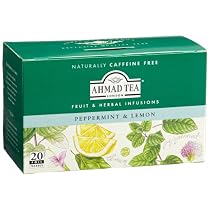 Ahmad Tea Peppermint and Lemon Infusion, 20-Count Tea Bags (Pack of 6)