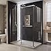 DreamLine Quatra 34 5/16" x 58 3/8" Frameless Pivot Shower Enclosure, Clear 3/8" Glass Shower, Chrome Finish Hardware