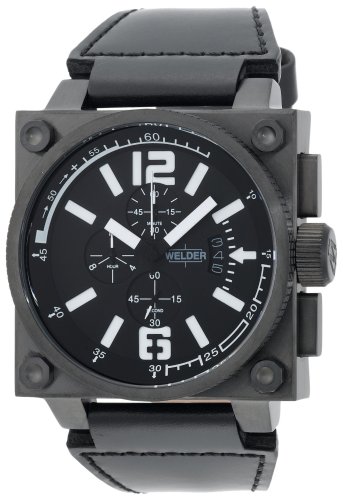Welder Men's K23-1707 K23 Chronograph Black Ion-Plated Stainless Steel Square Watch