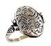Victorian Style Sterling Engraved Floral Whimsy Ring (Sz 6 1/2)