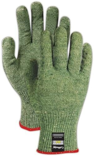 MAGID AX150 CutMaster Aramax XT Lightweight Blended Seamless Machine Knit Glove, Work, Size 9, Yellow/Green (12 Pair)