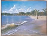 and Painted Oil Painting on Canvas in Seashore Theme