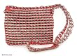 Soda pop-top cosmetics shoulder bag, 'Chic Red'