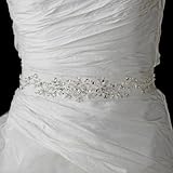 Swarovski Crystal Beaded Wedding Bridal Sash Belt - Ivory