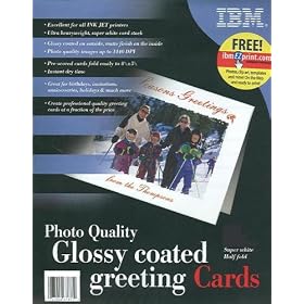 480 IBM Glossy Inkjet Photo Quality Greeting Cards with Envelopes