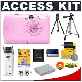 Snug-It Tight Fit Camera Skin (Pink) with Spare NB-5L Battery + Cameta Bonus Accessory Kit for... by Delkin