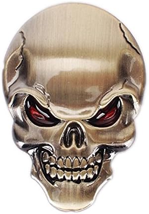 3d Skull Aluminum Emblem Car Badge Decal Sticker 1.5