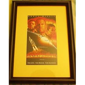 Ben Affleck Liv Tyler Bruce Willis autographed Armageddon video cover framed