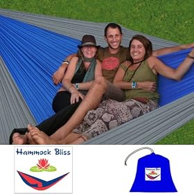 Click here to buy Hammock Bliss Triple - The Largest Portable Hammock on Planet Earth - The Best Hammock for Couples,....