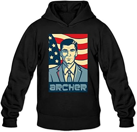 MENEO Men's Archer Awesomeness Hooded Shirt Black XL